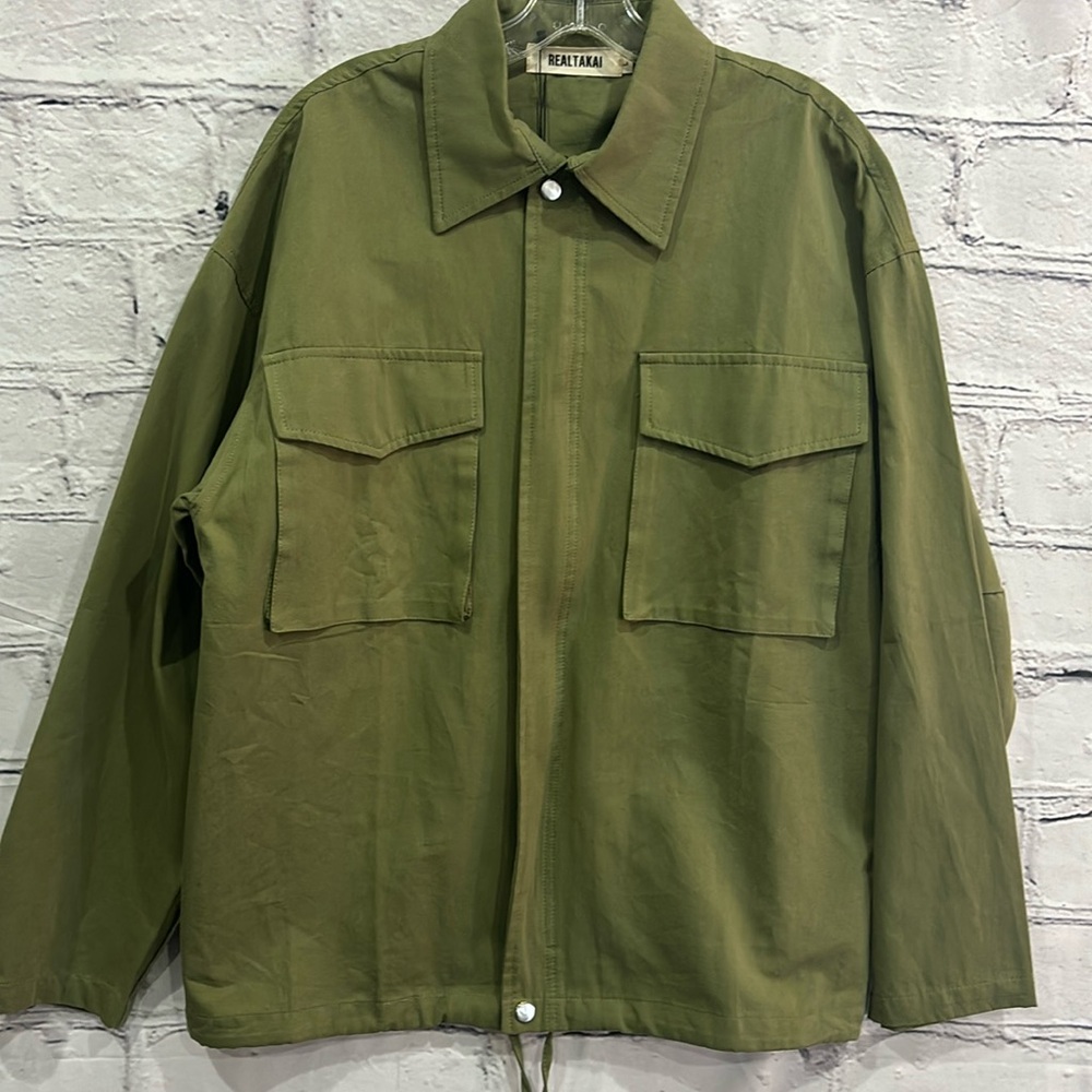 Realtakai Mens Zip Up Collar Size Small .